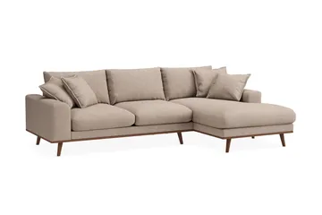 Copenhagen Premium 4-sits Högervänd L-formad Djup Divansoffa i Tyg - Ljusbrun - Products - Möbler - Soffa - Divansoffa & schäslongsoffa - 3 sits soffa med divan