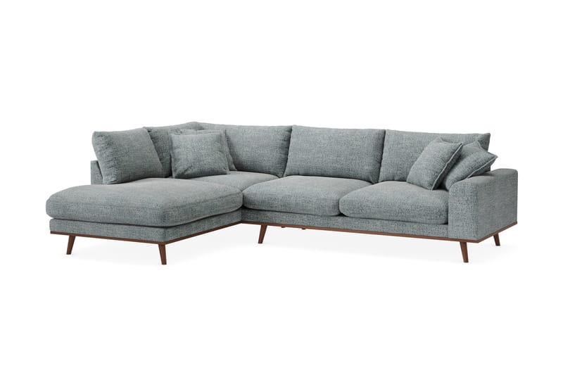 Copenhagen Premium 4-sits Vänstervänd L-formad Djup Schäslongsoffa i Chenille - Grå/Blå - Products - Möbler - Soffa - Divansoffa & schäslongsoffa - 4 sits soffa med divan