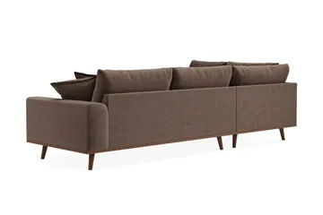 Copenhagen Premium 4-sits Vänstervänd L-formad Djup Schäslongsoffa i Tyg - Mörkbrun - Products - Möbler - Soffa - Divansoffa & schäslongsoffa - 4 sits soffa med divan