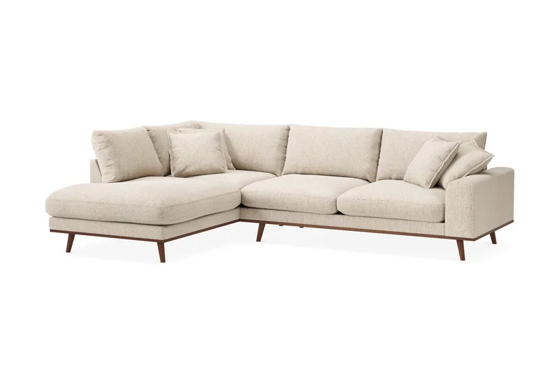 Copenhagen Premium 4-sits Vänstervänd L-formad Djup Schäslongsoffa i Chenille - Beige - Products - Möbler - Soffa - Divansoffa & schäslongsoffa - 4 sits soffa med divan
