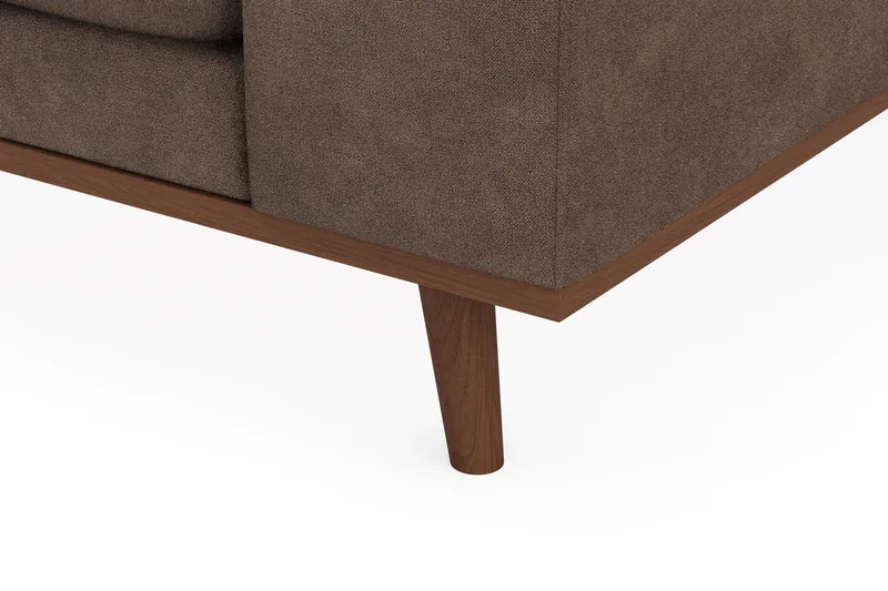 Copenhagen Premium 4-sits Vänstervänd L-formad Djup Divansoffa i Tyg - Mörkbrun - Products - Möbler - Soffa - Divansoffa & schäslongsoffa - 3 sits soffa med divan