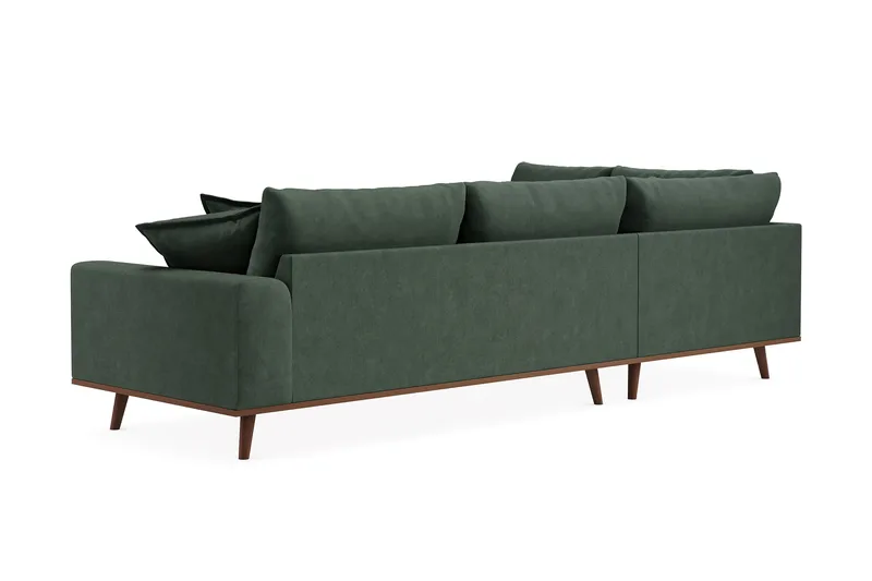 Copenhagen Premium 4-sits Vänstervänd L-formad Djup Schäslongsoffa i Tyg - Grön - Products - Möbler - Soffa - Divansoffa & schäslongsoffa - 4 sits soffa med divan