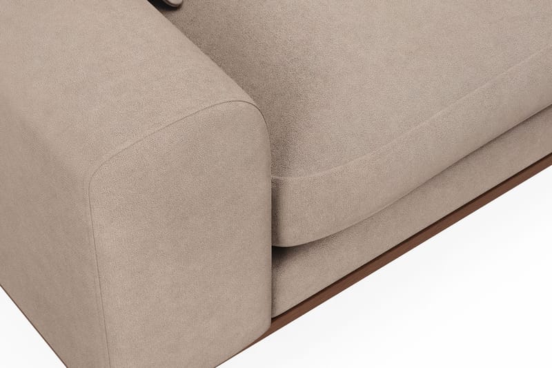 Copenhagen Premium 4-sits Högervänd L-formad Djup Divansoffa i Tyg - Ljusbrun - Products - Möbler - Soffa - Divansoffa & schäslongsoffa - 3 sits soffa med divan