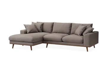 Copenhagen Premium 4-sits Vänstervänd L-formad Djup Divansoffa i Tyg - Brun - Products - Möbler - Soffa - Divansoffa & schäslongsoffa - 3 sits soffa med divan