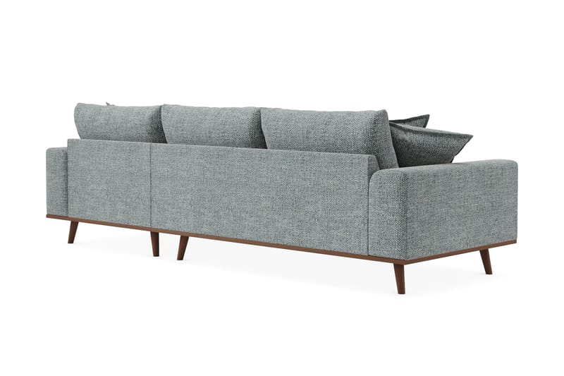 Copenhagen Premium 4-sits Högervänd L-formad Djup Divansoffa i Chenille - Grå/Blå - Products - Möbler - Soffa - Divansoffa & schäslongsoffa - 4 sits soffa med divan