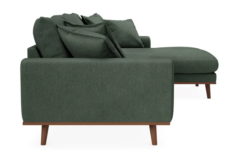 Copenhagen Premium 4-sits Högervänd L-formad Djup Divansoffa i Tyg - Grön - Products - Möbler - Soffa - Divansoffa & schäslongsoffa - 3 sits soffa med divan