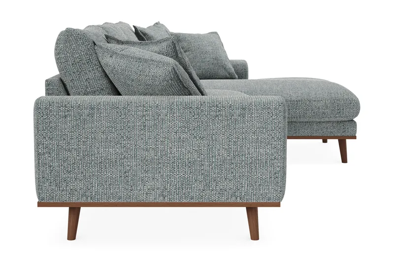 Copenhagen Premium 4-sits Högervänd L-formad Djup Divansoffa i Chenille - Grå/Blå - Products - Möbler - Soffa - Divansoffa & schäslongsoffa - 4 sits soffa med divan