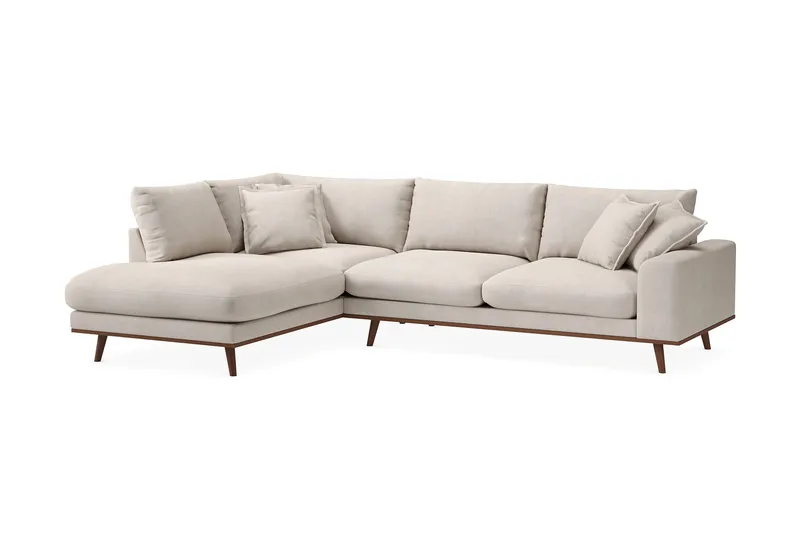 Copenhagen Premium 4-sits Vänstervänd L-formad Djup Schäslongsoffa i Tyg - Beige - Products - Möbler - Soffa - Divansoffa & schäslongsoffa - 4 sits soffa med divan