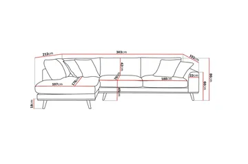 Copenhagen Premium 4-sits Vänstervänd L-formad Djup Schäslongsoffa i Tyg - Beige - Products - Möbler - Soffa - Divansoffa & schäslongsoffa - 4 sits soffa med divan