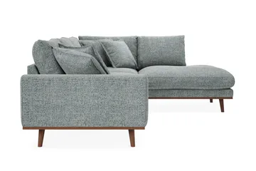 Copenhagen Premium 4-sits Högervänd L-formad Djup Schäslongsoffa i Chenille - Grå/Blå - Products - Möbler - Soffa - Divansoffa & schäslongsoffa - 4 sits soffa med divan