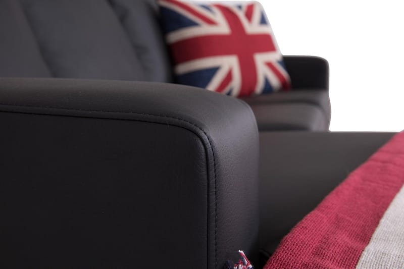 Crazy 3-sits Vändbar L-formad Divansoffa i Konstläder - Svart - Products - Möbler - Soffa - Divansoffa & schäslongsoffa - 3 sits soffa med divan