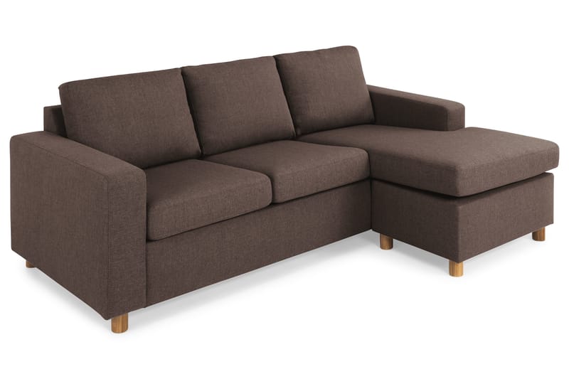 Crazy 3-sits Vändbar L-formad Divansoffa i Tyg - Brun - Products - Möbler - Soffa - Divansoffa & schäslongsoffa - 3 sits soffa med divan