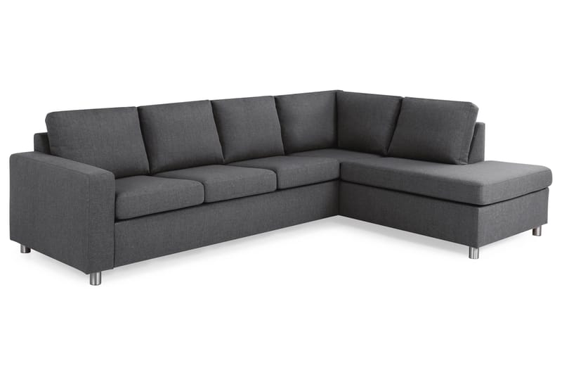 Crazy 4-sits Högervänd L-formad Schäslongsoffa i Tyg - Mörkgrå - Products - Möbler - Soffa - Divansoffa & schäslongsoffa - 3 sits soffa med divan