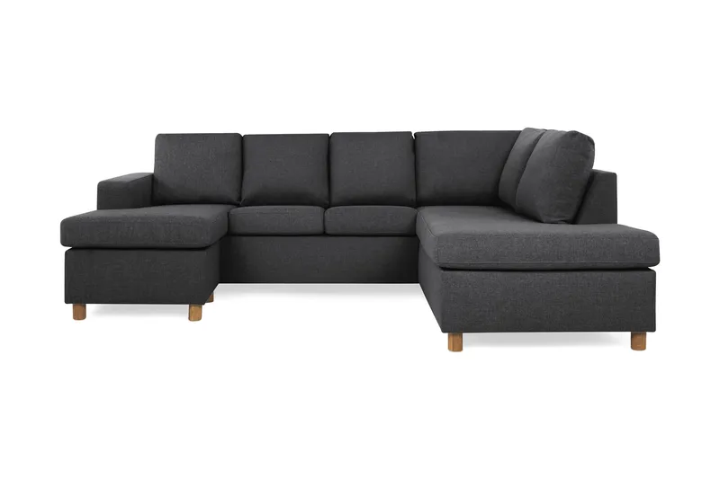 Crazy 4-sits Högervänd U-formad Small Soffa med Divan och Schäslong i Tyg, Mörkgrå