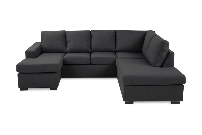 Crazy 4-sits Högervänd U-formad Small Soffa med Divan och Schäslong i Tyg - Mörkgrå - Products - Möbler - Soffa - Divansoffa & schäslongsoffa - 3 sits soffa med divan