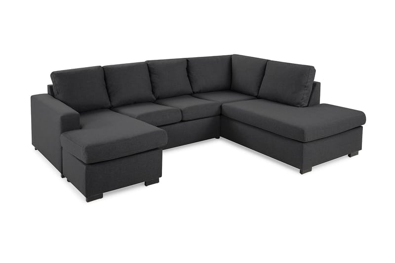 Crazy 4-sits Högervänd U-formad Small Soffa med Divan och Schäslong i Tyg - Mörkgrå - Products - Möbler - Soffa - Divansoffa & schäslongsoffa - 3 sits soffa med divan
