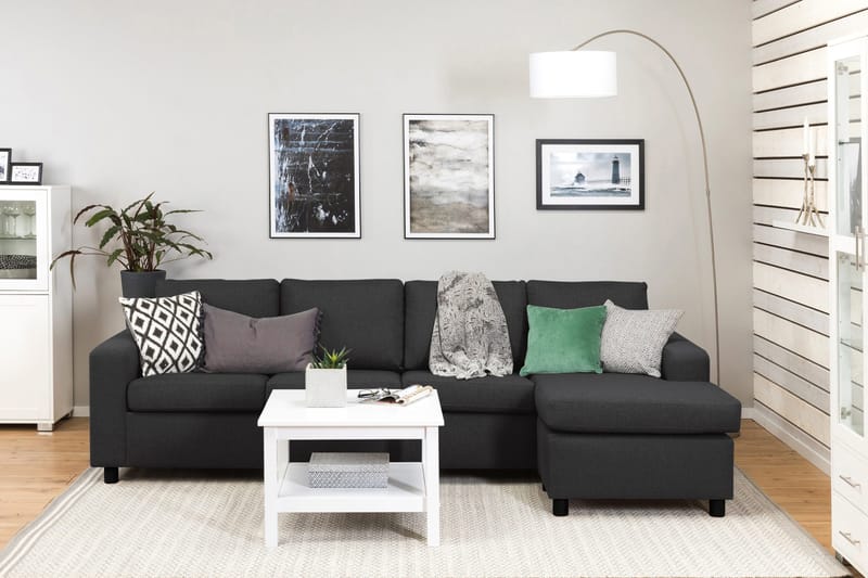 Crazy 4-sits Vändbar L-formad Divansoffa i Tyg - Antracit - Products - Möbler - Soffa - Divansoffa & schäslongsoffa - 4 sits soffa med divan