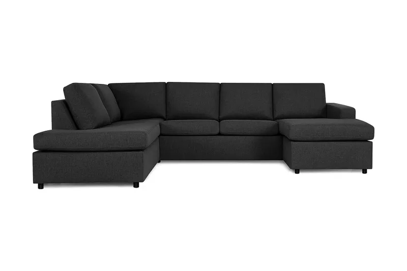 Crazy 4-sits Vänstervänd U-formad Large Soffa med Divan och Schäslong i Tyg - Antracit - Products - Möbler - Soffa - Divansoffa & schäslongsoffa - 4 sits soffa med divan