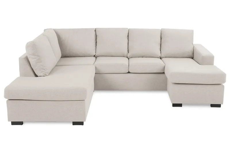 Crazy 4-sits Vänstervänd U-formad Large Soffa med Divan och Schäslong i Tyg - Beige - Products - Möbler - Soffa - Divansoffa & schäslongsoffa - 4 sits soffa med divan