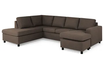 Crazy 4-sits Vänstervänd U-formad Large Soffa med Divan och Schäslong i Tyg - Brun - Products - Möbler - Soffa - Divansoffa & schäslongsoffa - 3 sits soffa med divan