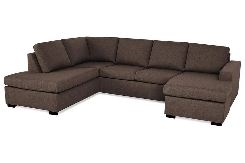Crazy 4-sits Vänstervänd U-formad Large Soffa med Divan och Schäslong i Tyg - Brun - Products - Möbler - Soffa - Divansoffa & schäslongsoffa - 4 sits soffa med divan