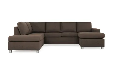 Crazy 4-sits Vänstervänd U-formad Large Soffa med Divan och Schäslong i Tyg - Brun - Products - Möbler - Soffa - Divansoffa & schäslongsoffa - 3 sits soffa med divan