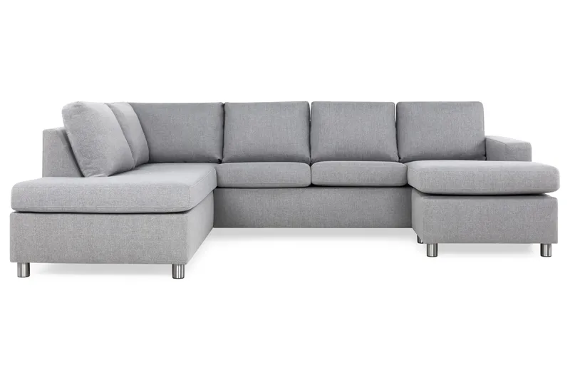 Crazy 4-sits Vänstervänd U-formad Large Soffa med Divan och Schäslong i Tyg - Grå - Products - Möbler - Soffa - Divansoffa & schäslongsoffa - 4 sits soffa med divan
