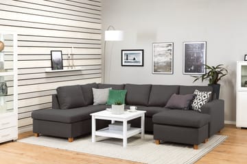 Crazy 4-sits Vänstervänd U-formad Large Soffa med Divan och Schäslong i Tyg - Mörkgrå - Products - Möbler - Soffa - Divansoffa & schäslongsoffa - 4 sits soffa med divan