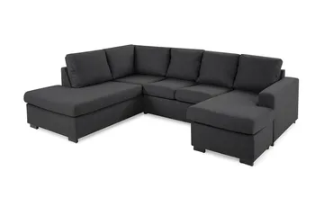 Crazy 4-sits Vänstervänd U-formad Small Soffa med Divan och Schäslong i Tyg - Mörkgrå - Products - Möbler - Soffa - Divansoffa & schäslongsoffa - 3 sits soffa med divan