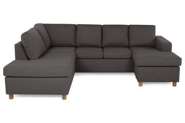 Crazy 4-sits Vänstervänd U-formad Small Soffa med Divan och Schäslong i Tyg - Mörkgrå - Products - Möbler - Soffa - Divansoffa & schäslongsoffa - 3 sits soffa med divan