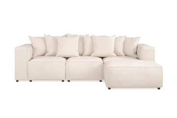 Cubo 4-sits Djup Modulsoffa med Divan i Tyg - Beige - Products - Möbler - Soffa - Divansoffa & schäslongsoffa - 3 sits soffa med divan