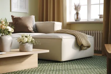 Cubo 4-sits Vändbar L-formad Djup Modulsoffa med Divan i Tyg - Vit - Products - Möbler - Soffa - Divansoffa & schäslongsoffa - 3 sits soffa med divan