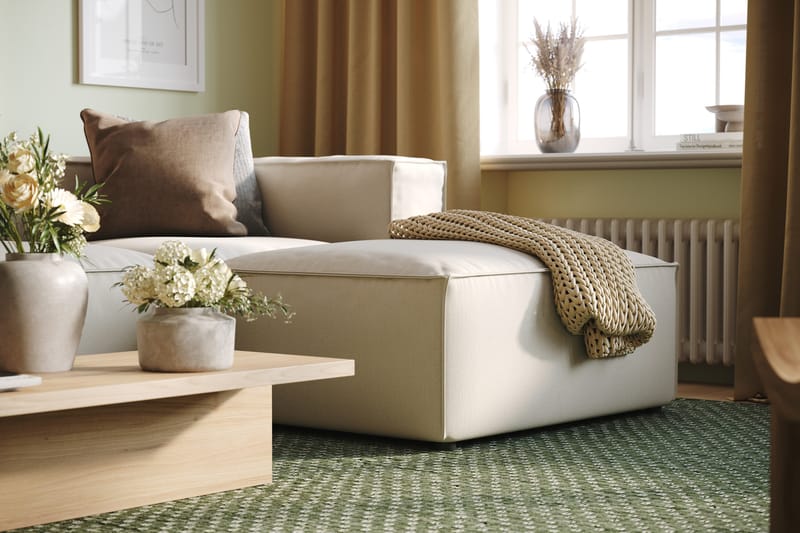 Cubo 4-sits Vändbar L-formad Djup Modulsoffa med Divan i Tyg - Vit - Products - Möbler - Soffa - Divansoffa & schäslongsoffa - 3 sits soffa med divan
