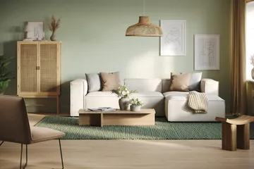Cubo 4-sits Vändbar L-formad Djup Modulsoffa med Divan i Tyg - Vit - Products - Möbler - Soffa - Divansoffa & schäslongsoffa - 3 sits soffa med divan