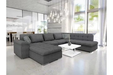 Dynir Soffa med Divan och Schäslong 4-sits - Mörkgrå/Ljusgrå - Products - Möbler - Soffa - Divansoffa & schäslongsoffa - 4 sits soffa med divan