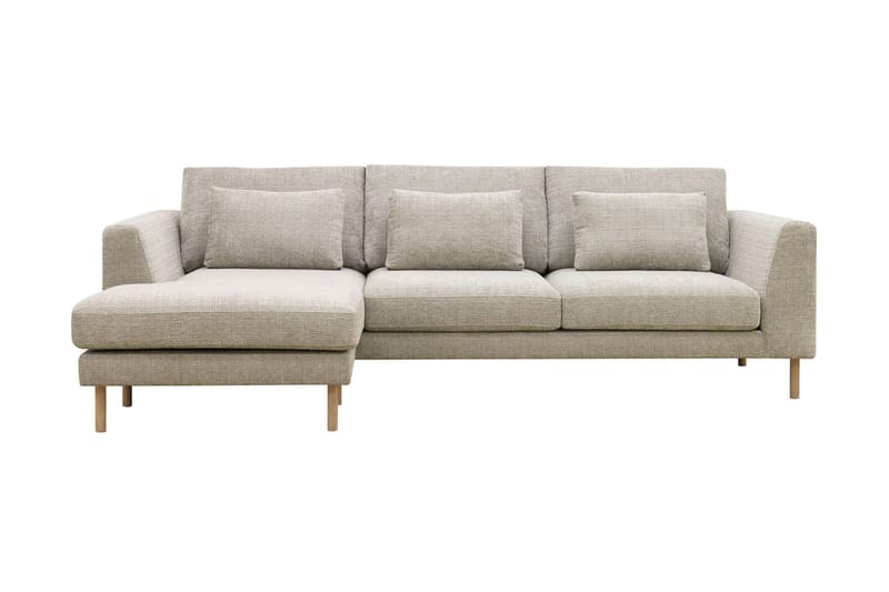 Florenz 3-sits Vänstervänd L-formad Divansoffa i Chenille, Grå / Beige