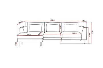 Florenz 3-sits Vänstervänd L-formad Divansoffa i Tyg - Ljusgrå - Products - Möbler - Soffa - Divansoffa & schäslongsoffa - 3 sits soffa med divan