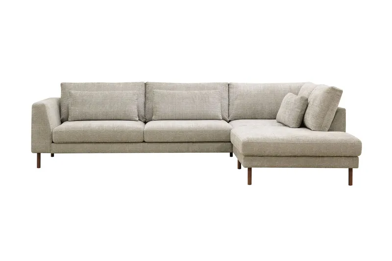 Florenz 4-sits Högervänd L-formad Schäslongsoffa i Tyg - Grå / Beige - Products - Möbler - Soffa - Divansoffa & schäslongsoffa - 4 sits soffa med divan
