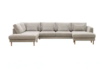 Florenz 4-sits Högervänd U-formad Soffa med Divan och Schäslong i Chenille - Grå / Beige - Products - Möbler - Soffa - Divansoffa & schäslongsoffa - 4 sits soffa med divan