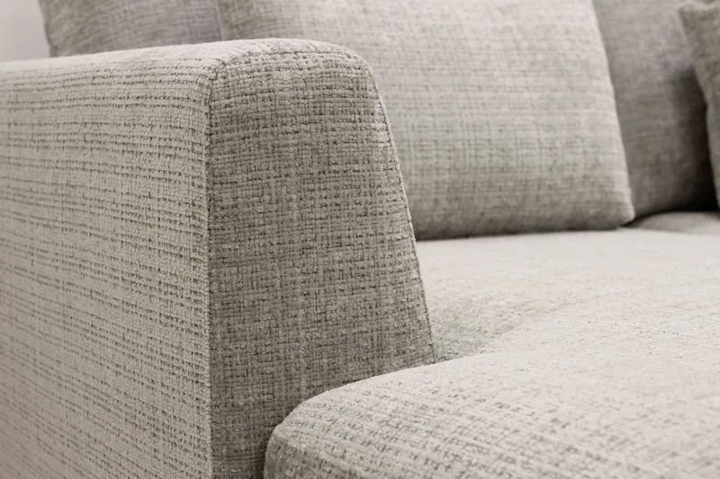 Florenz 4-sits Högervänd U-formad Soffa med Divan och Schäslong i Chenille - Grå / Beige - Products - Möbler - Soffa - Divansoffa & schäslongsoffa - 4 sits soffa med divan