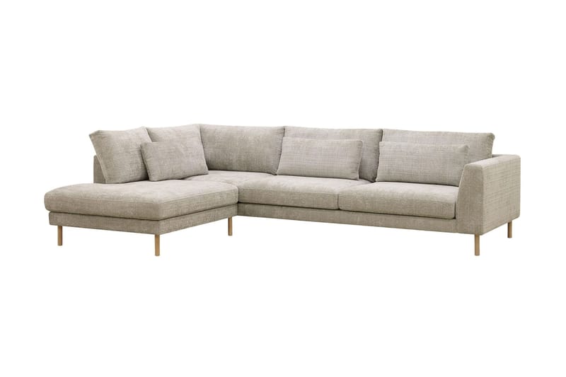Florenz 4-sits Vänstervänd L-formad Schäslongsoffa i Tyg - Grå / Beige - Products - Möbler - Soffa - Divansoffa & schäslongsoffa - 4 sits soffa med divan