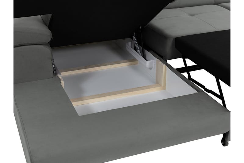 Gabina Soffa med Divan 3-sits - Grå/Svart - Products - Möbler - Soffa - Divansoffa & schäslongsoffa - 3 sits soffa med divan