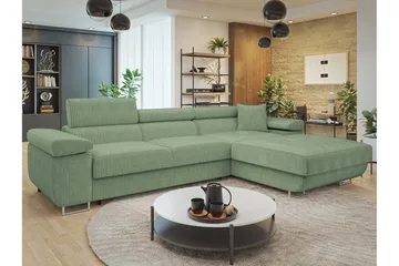 Gabina Soffa med Divan 3-sits - Grön - Products - Möbler - Soffa - Divansoffa & schäslongsoffa - 3 sits soffa med divan