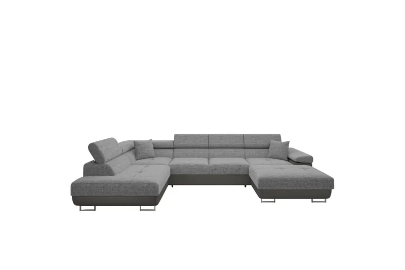 Gabina Soffa med Divan och Schäslong 4-sits, Beige/Grå