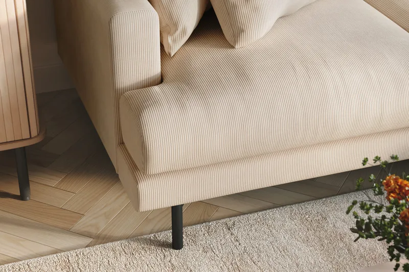 Menard 3-sits Högervänd L-formad Divansoffa i Manchester - Beige - Products - Möbler - Soffa - Divansoffa & schäslongsoffa - 3 sits soffa med divan