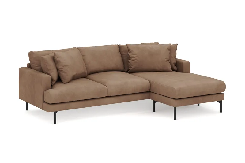 Menard 3-sits Högervänd L-formad Divansoffa i Manchester - Brun - Products - Möbler - Soffa - Divansoffa & schäslongsoffa - 4 sits soffa med divan
