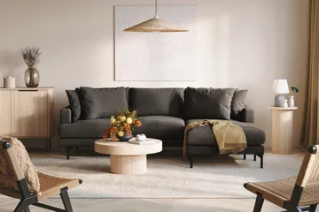 Menard 3-sits Högervänd L-formad Divansoffa i Manchester - Mörkgrå - Products - Möbler - Soffa - Divansoffa & schäslongsoffa - 3 sits soffa med divan
