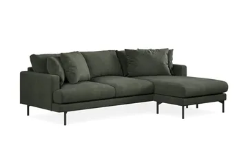 Menard 3-sits Högervänd L-formad Divansoffa i Manchester - Mörkgrön - Products - Möbler - Soffa - Divansoffa & schäslongsoffa - 3 sits soffa med divan