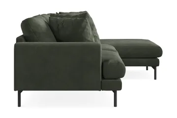 Menard 3-sits Högervänd L-formad Divansoffa i Manchester - Mörkgrön - Products - Möbler - Soffa - Divansoffa & schäslongsoffa - 3 sits soffa med divan