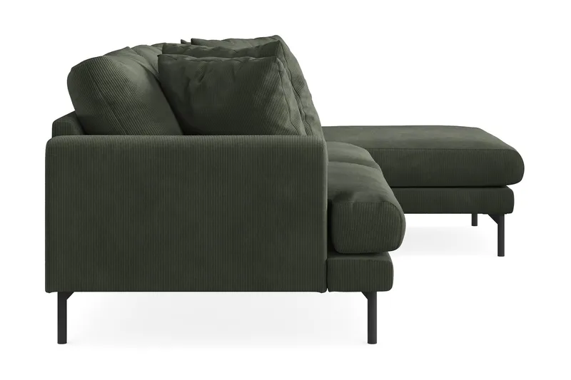 Menard 3-sits Högervänd L-formad Divansoffa i Manchester - Mörkgrön - Products - Möbler - Soffa - Divansoffa & schäslongsoffa - 3 sits soffa med divan